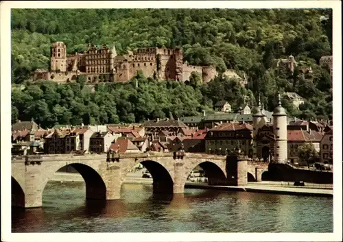 Ak Heidelberg am Neckar, Schloss, Alte Neckarbrücke