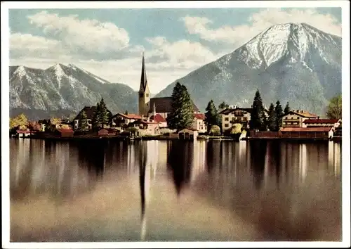 Ak Rottach Egern in Oberbayern, Gesamtansicht mit Wallberg