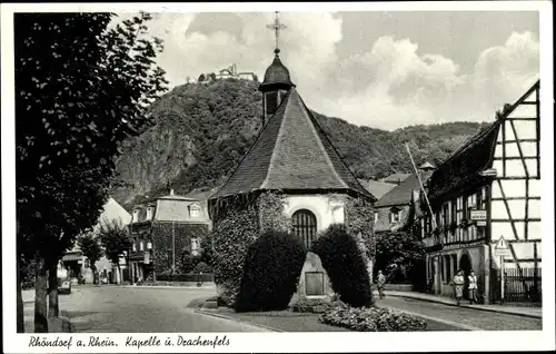 Ak Rhöndorf Bad Honnef am Rhein, Kapelle, Drachenfels