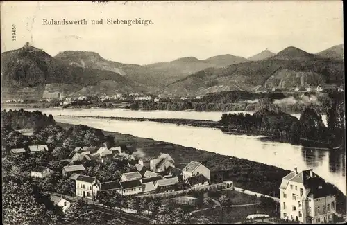 Ak Rolandswerth am Rhein Remagen, Panorama mit Siebengebirge