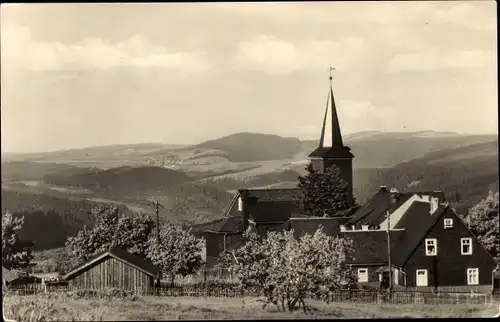 Ak Masserberg in Thüringen, Kirche, Panorama