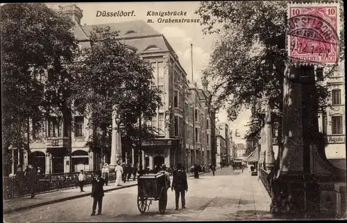 Ak Düsseldorf am Rhein, Königsbrücke, Grabenstraße