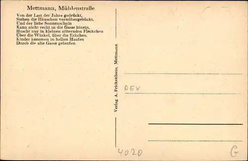 Ak Mettmann in Nordrhein Westfalen, Mühlenstraße, Bäckerei