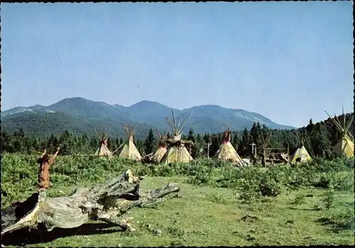 Ak Filmszene aus Der Schatz im Silbersee, Tipis, Dorf der Utahs, Indianer, Karl May