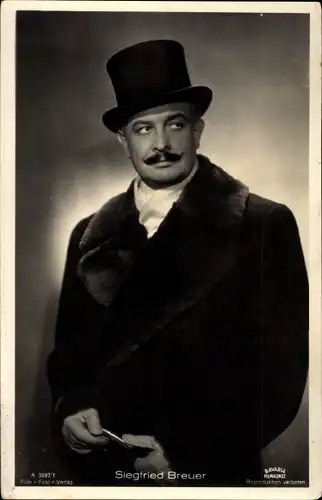 Ak Schauspieler Siegfried Breuer, Portrait