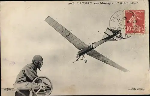 Ak Latham sur Monoplan Antoinette, Flugzeug