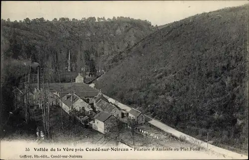 Ak Condé sur Noireau Calvados, Vallee de la Vere, Filature d'Amiante