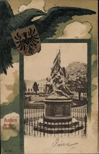 Wappen Ak Aachen in Nordrhein Westfalen, Kriegerdenkmal, Adler, Wappen