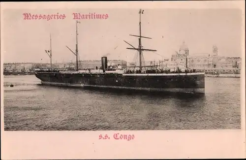 Ak Dampfer SS Congo, Messageries Maritimes, MM