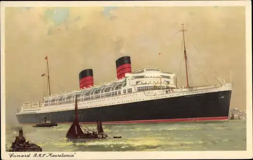 Ak Cunard Line, Dampfer RMS Mauretania