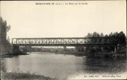 Ak Morannes Maine et Loire, le Pont su la Sarthe