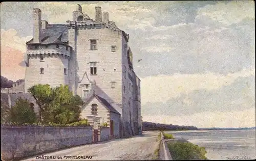 Künstler Ak Rocher, D., Montsoreau Maine et Loire, Château, Loire