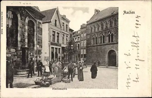 Ak Aachen in Nordrhein Westfalen, Fischmarkt