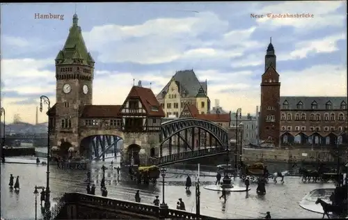 Ak Hamburg, Blick auf Wandrahmsbrücke