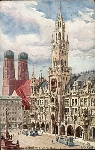 Künstler Ak Wagner, Richard, München, Neues Rathaus