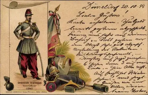 Litho Chasseur d'Afrique, Sous Officier 1840, französischer Soldat