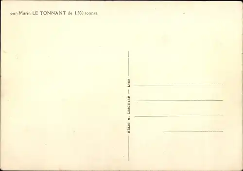 Ak Französisches U Boot, Le Tonnant