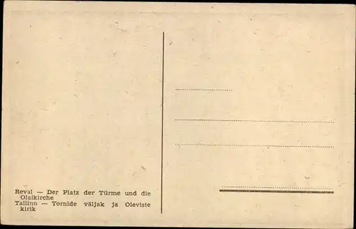 Ak Tallinn Reval Estland, Platz der Türme, Olaikirche
