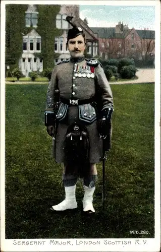 Ak Sergeant Major, London Scottish R. V., Britischer Soldat in Uniform