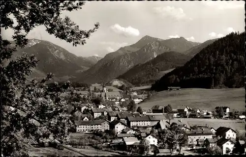 Ak Hausham in Oberbayern, Panorama mit Jägerkamp und Brecherspitze