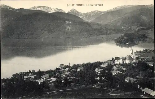 Ak Schliersee in Oberbayern, Panorama