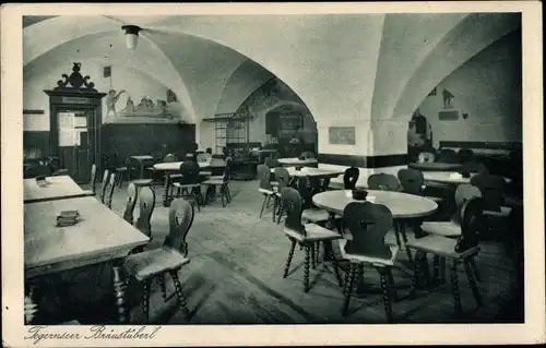 Ak Tegernsee in Oberbayern, Tegernseer Bräustüberl, Gastraum