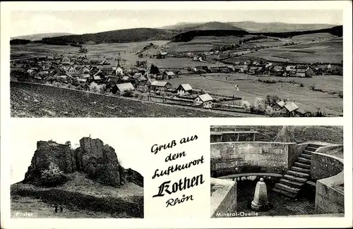 Ak Kothen Motten in der Röhn Unterfranken, Mineralquelle, Ruine, Ort mit Umgebung