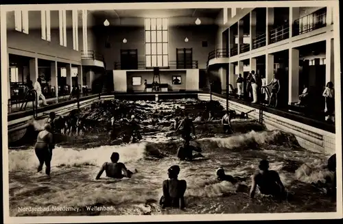 Ak Norderney in Ostfriesland, Wellenbad