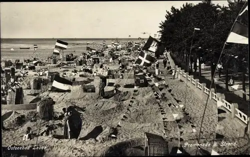 Ak Ostseebad Laboe, Promenade und Strand