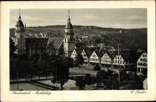 Ak Freudenstadt im Nordschwarzwald, Blick auf den Marktplatz