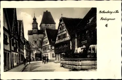 Ak Rothenburg ob der Tauber Mittelfranken, Rödergasse, Stadttor