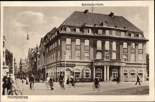 Ak Neumünster in Holstein, Bahnhofshotel