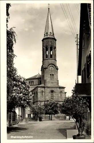 Ak Rheinbischofsheim Rheinau in Baden, Kirche