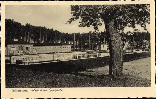 Ak Drezdenko Driesen Neumark Ostbrandenburg, Volksbad am Sportplatz