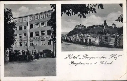 Ak Burghausen an der Salzach, Hotel Bayerischer Hof, Panorama