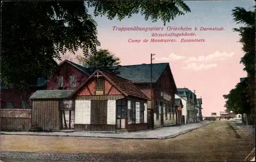 Ak Griesheim bei Darmstadt, Truppenübungsplatz, Wirtschaftsgebäude