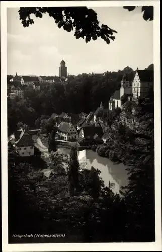 Ak Haigerloch im Zollernalbkreis, Uferpartie, Felswand, Häuser