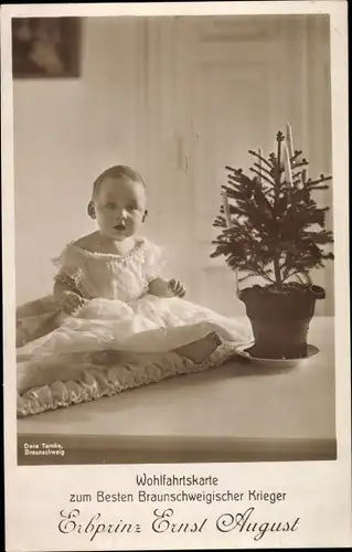 Ak Erbprinz Ernst August von Braunschweig, Kinderportrait, Wohlfahrtskarte, Foto. Dora Tarnke