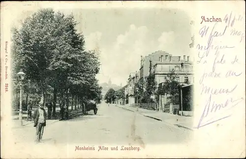Ak Aachen in Nordrhein Westfalen, Monheims Allee, Lousberg