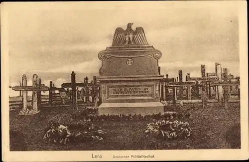Ak Lens Pas de Calais, Deutscher Militärfriedhof