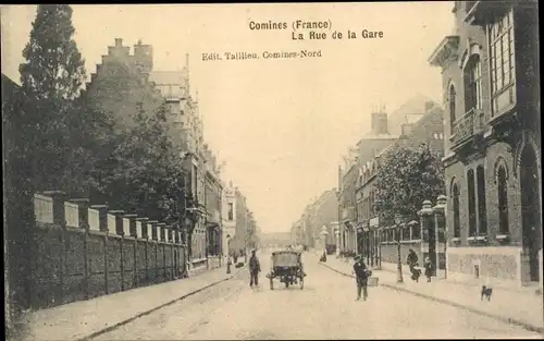 Ak Comines Nord, La Rue de la Gare