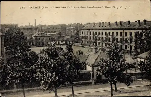 Ak Paris XIII. Arrondissement Gobelins, Caserne de Lourcine Boulevard Port Royal