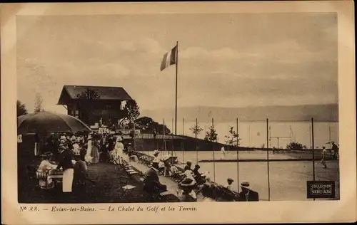 Ak Évian les Bains Haute Savoie, Le Chalet du Golf et les Tennis