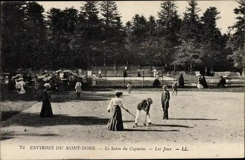 Ak Le Mont Dore environs Puy de Dôme, Le Salon du Capucin, les Jeux, Croquet