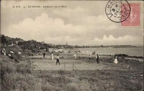 Ak Le Havre Seine Maritime, Le tennis sous la Heve