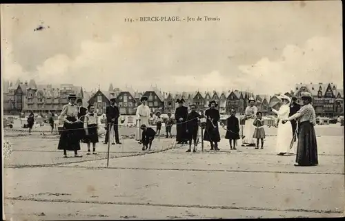 Ak Berck Plage Pas de Calais, Jeu de Tennis