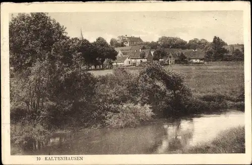 Ak Kaltenhouse Kaltenhausen Elsaß Bas Rhin, Flusspartie, Häuser, Wald