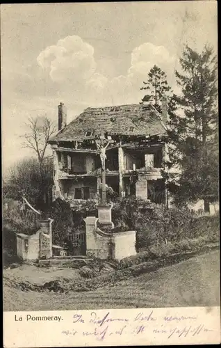 Ak Varennes Meuse, La Pommeray, Kriegszerstörungen I. WK