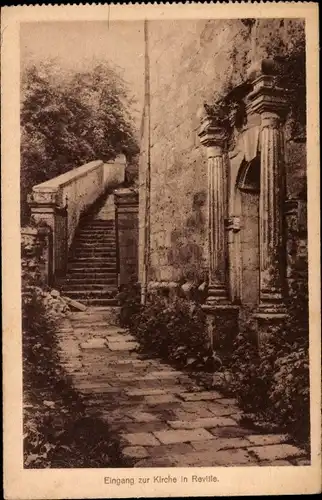Ak Réville Lothringen Meuse, Eingang zur Kirche