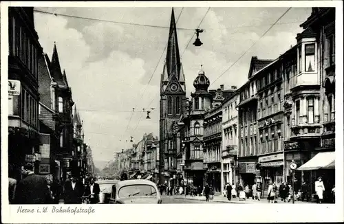 Ak Herne im Ruhrgebiet, Bahnhofstraße